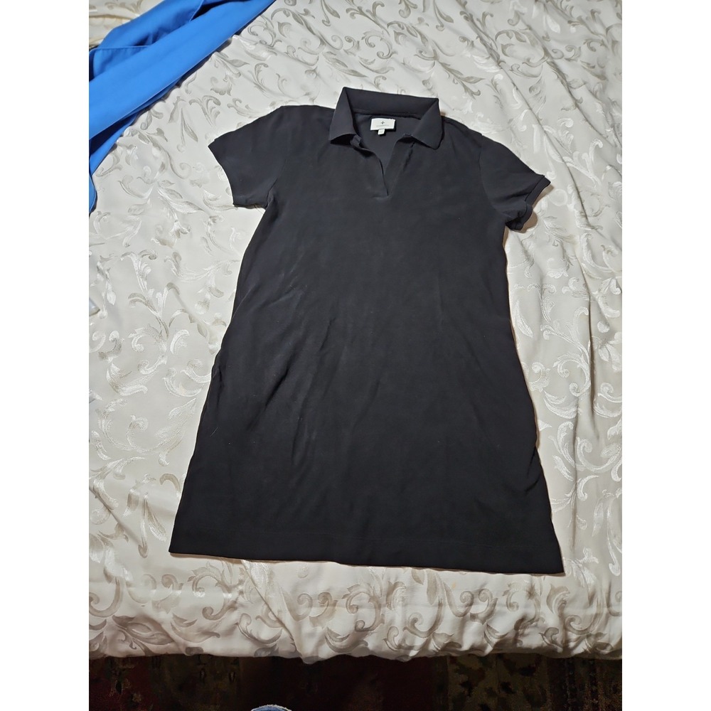 TUCKERNUCK Pique May Polo Dress Pockets Black Sz Medium Excellent